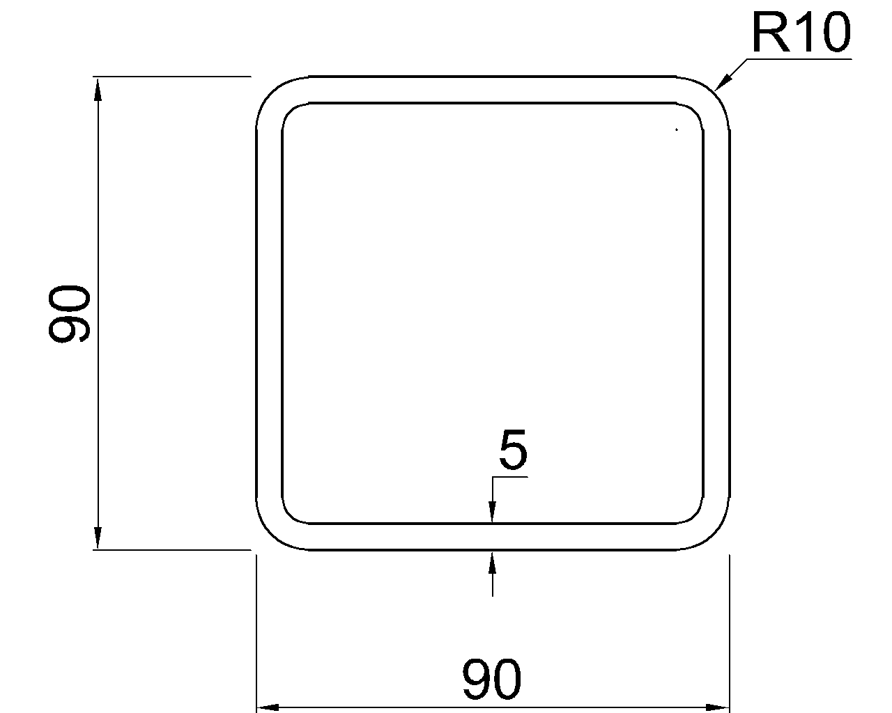 SHS 90x90x5