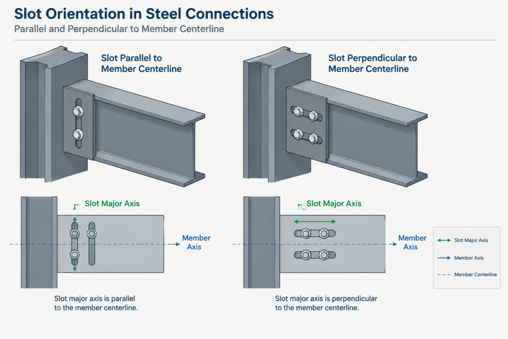 Bolt Hole Types in Structural Steel Detailing: Standard, Oversized, Short-Slot, and Long-Slot Holes structural steel illustration