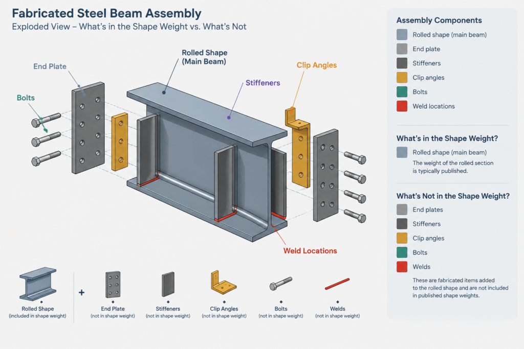 Calculating Structural Steel Member Weight from Shape Tables structural steel illustration