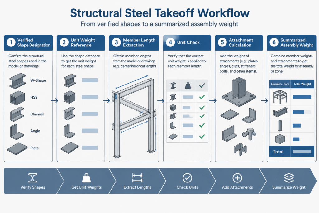 Calculating Structural Steel Member Weight from Shape Tables structural steel illustration