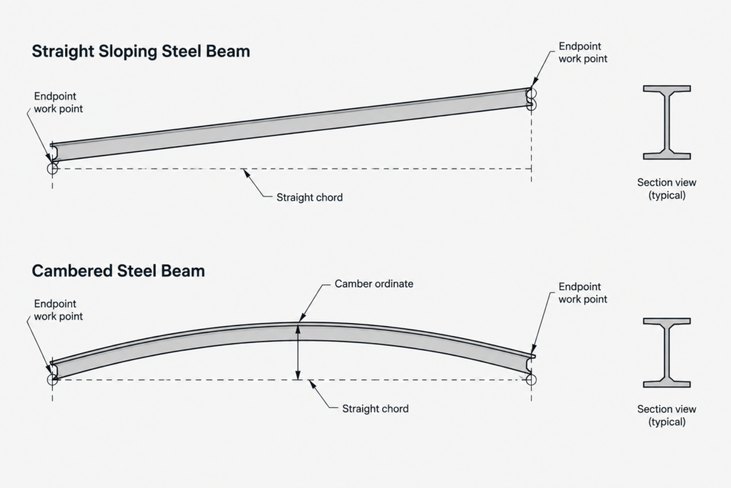 Camber vs. Sweep in Structural Steel Members: Geometry, Measurement, and Detailing structural steel illustration