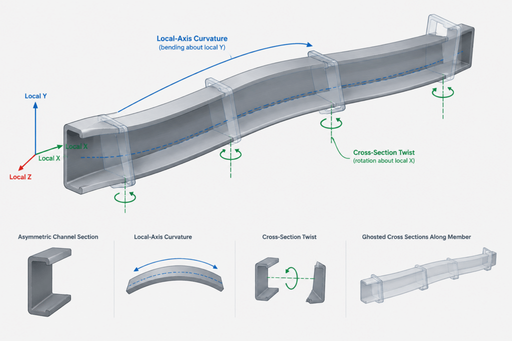 Camber vs. Sweep in Structural Steel Members: Geometry, Measurement, and Detailing structural steel illustration