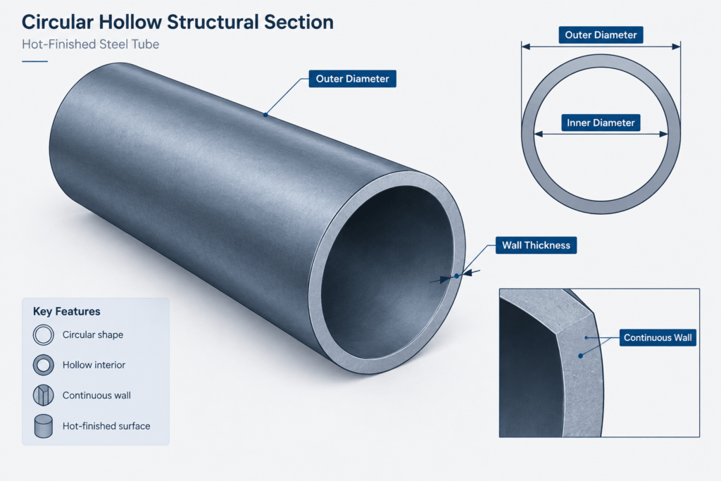 Celsius 355 CHS 168.3×8 structural steel illustration
