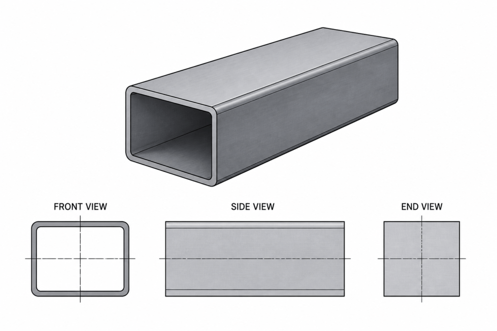 Celsius 355 RHS 160x80x5 engineering illustration