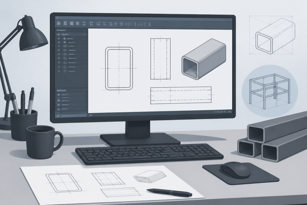 Celsius 355 RHS 160x80x6.3 engineering illustration