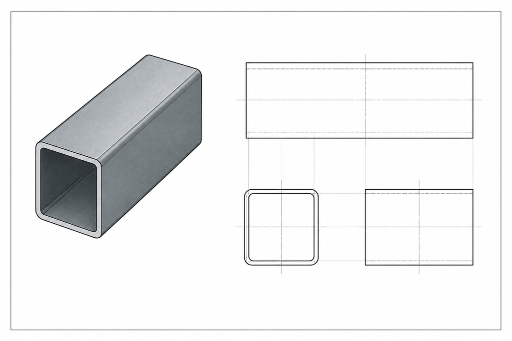 Celsius 355 RHS 80x40x8 engineering illustration