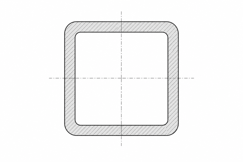 Celsius 355 SHS 140x140x14.2 engineering illustration