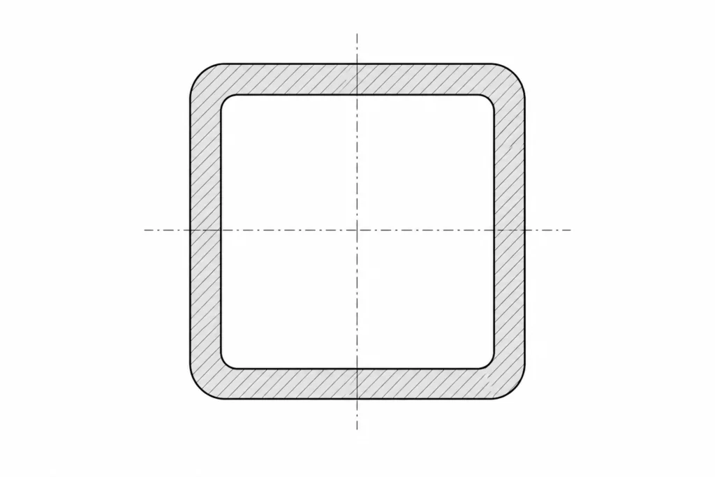 Celsius 355 SHS 140x140x14.2 engineering illustration