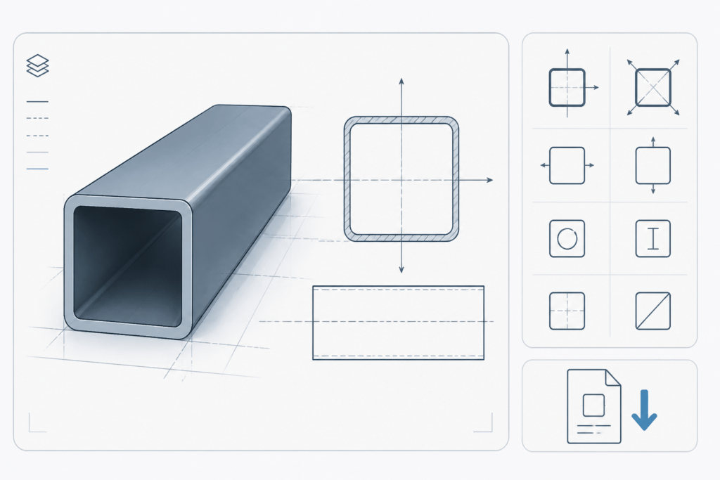 Celsius 355 SHS 140x140x14.2 engineering illustration