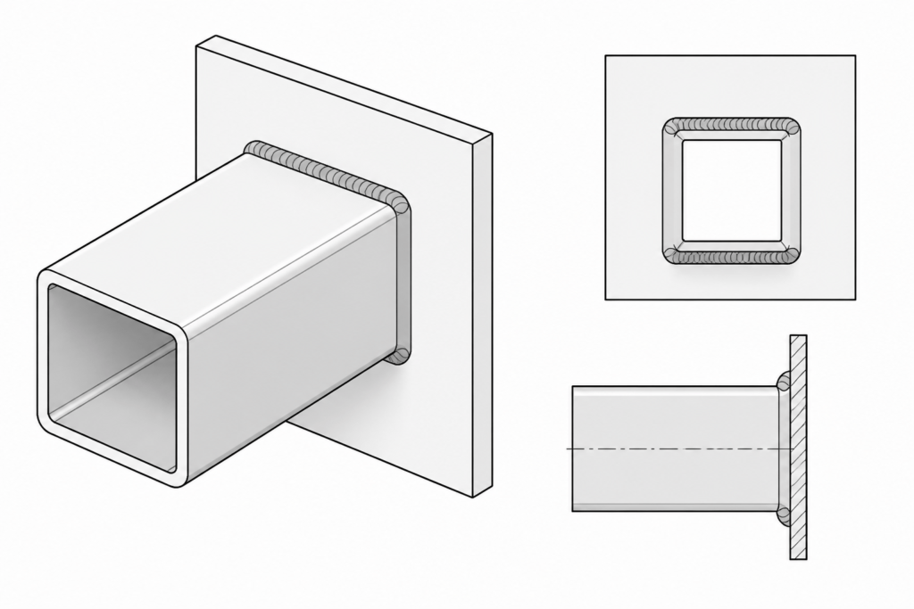 Celsius 355 SHS 180x180x12.5 engineering illustration