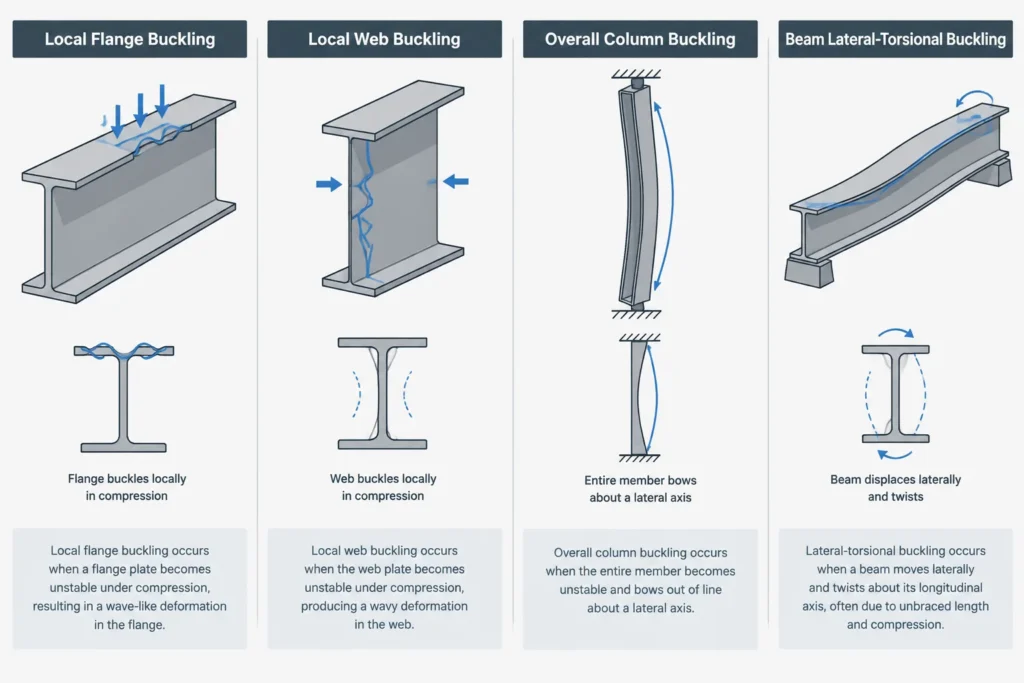 Compact, Noncompact, and Slender Steel Sections: Understanding Local Buckling Classification structural steel illustration