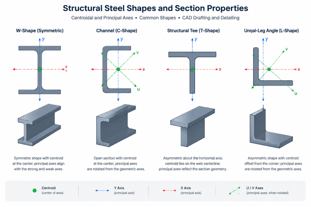Elastic vs. Plastic Section Modulus: S and Z in Steel Shape Tables structural steel illustration