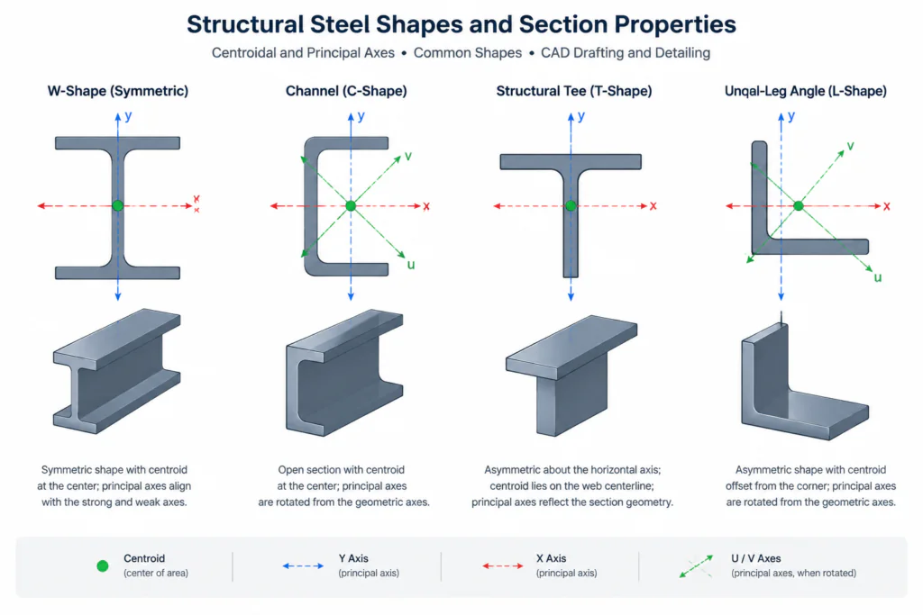 Elastic vs. Plastic Section Modulus: S and Z in Steel Shape Tables structural steel illustration