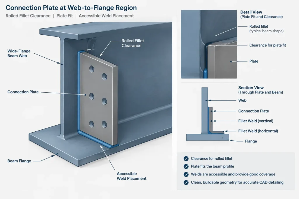 Fillet Weld Size, Leg Length, and Throat: A Practical Steel Detailing Guide structural steel illustration