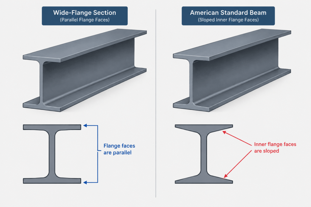 Flange and Web Thickness in Steel Shape Tables: Understanding tf and tw structural steel illustration