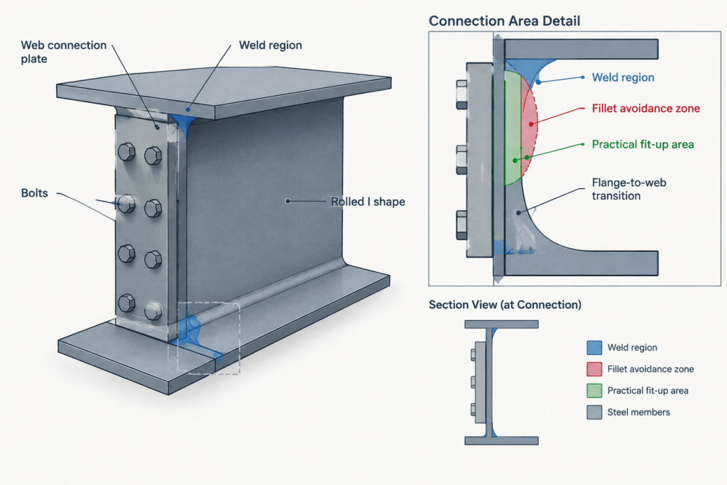 Flange and Web Thickness in Steel Shape Tables: Understanding tf and tw structural steel illustration