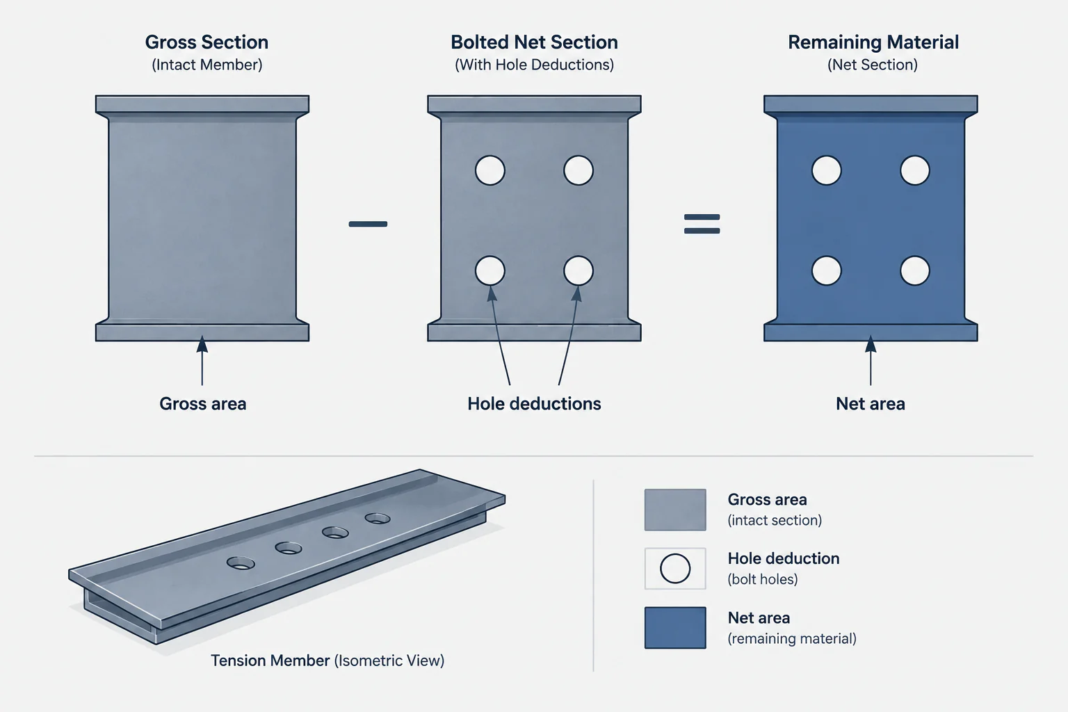 Gross Area vs. Net Area in Structural Steel Members