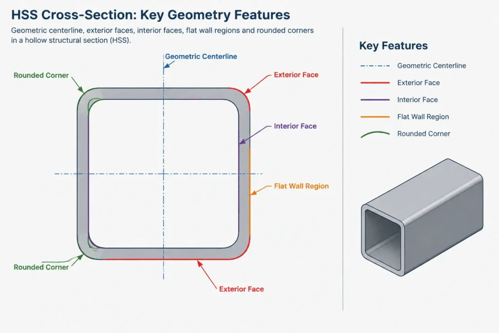 HSS Centerline vs. Face-of-Steel Dimensions: A Practical Layout and Detailing Guide structural steel illustration