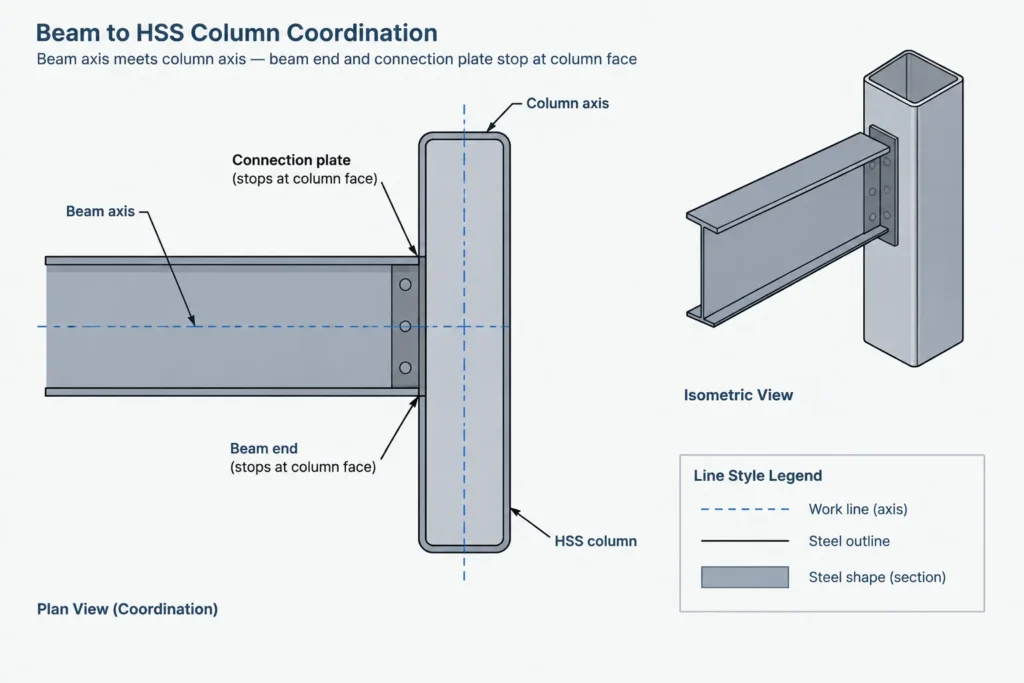 HSS Centerline vs. Face-of-Steel Dimensions: A Practical Layout and Detailing Guide structural steel illustration