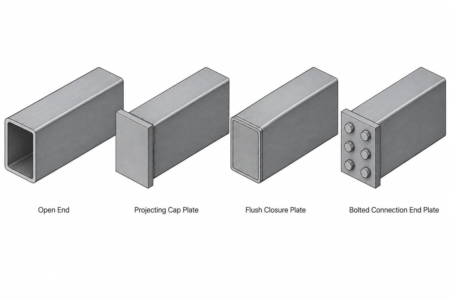 HSS End Conditions: Open Ends, Cap Plates, End Plates, and Drainage Coordination