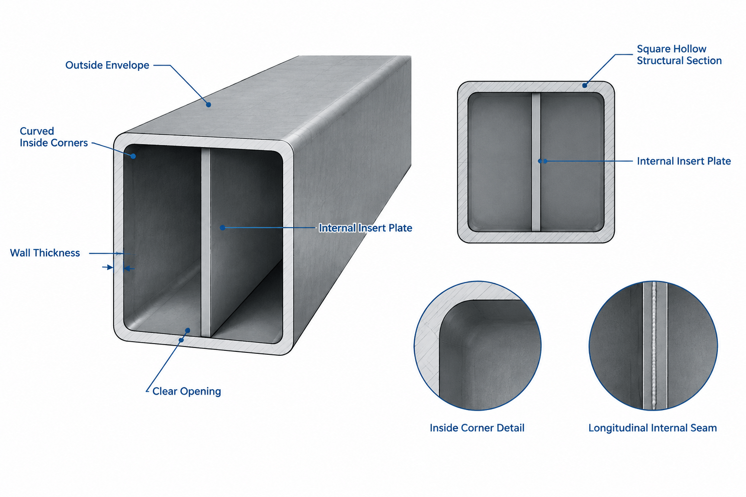 HSS Inside Dimensions: Clear Opening, Corner Radii, and Insert Fit