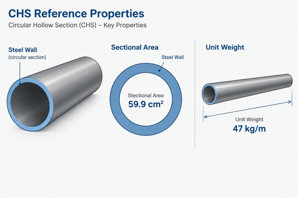 Hybox 355 CHS 323.9×6 structural steel illustration
