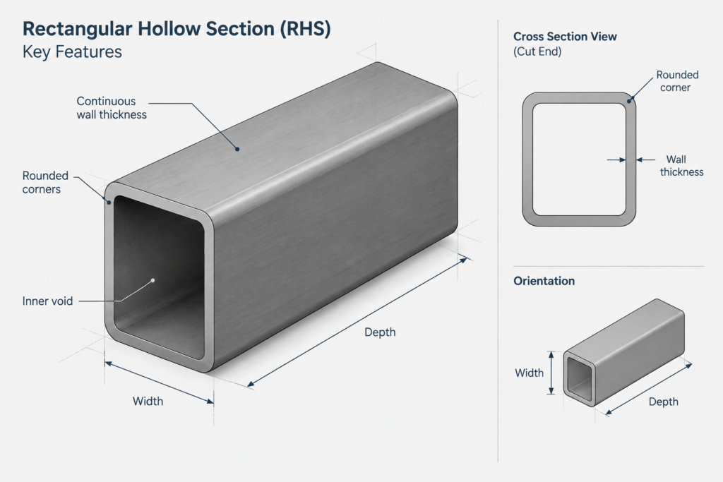 Hybox 355 RHS 300x200x6.3 structural steel illustration