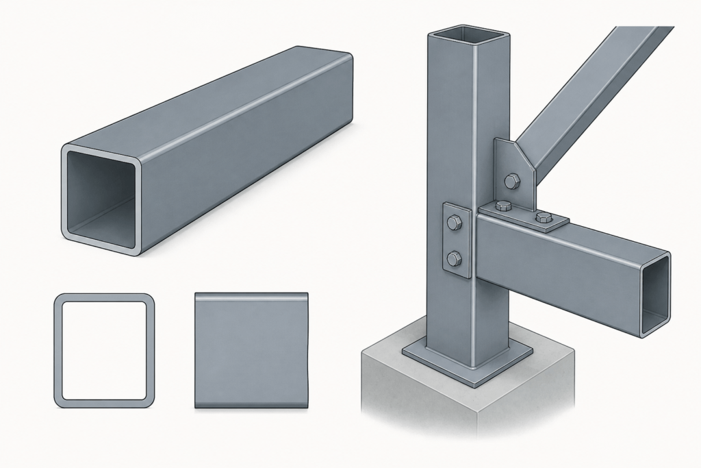 Hybox 355 RHS 80x40x5 engineering illustration