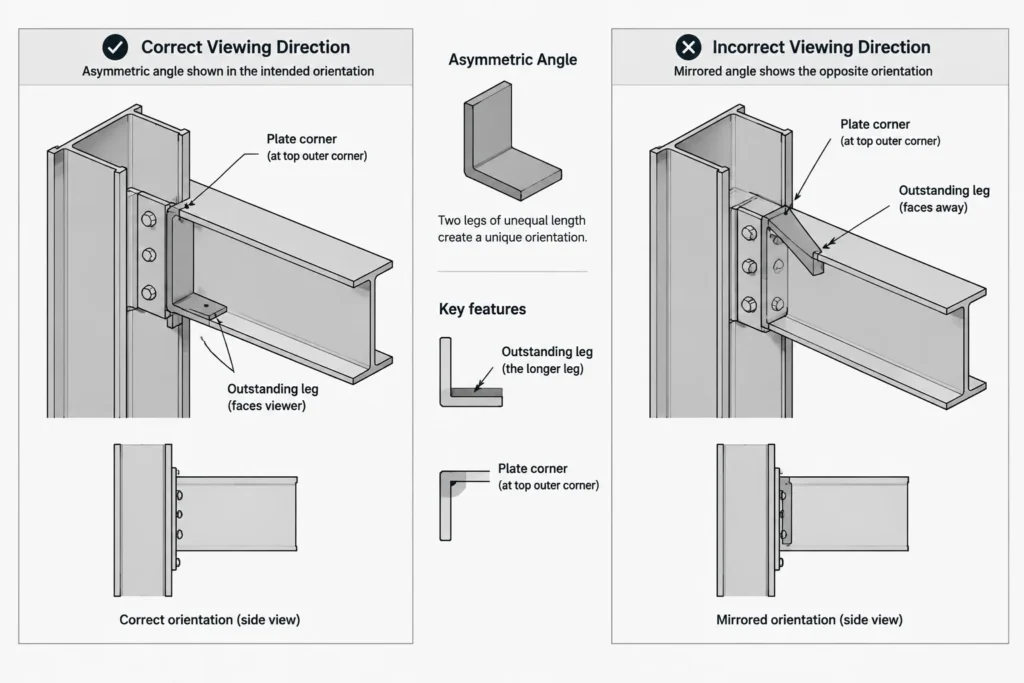 Near-Side vs. Far-Side Steel Detailing: Reading Plates, Holes, and Bolts in Elevation structural steel illustration