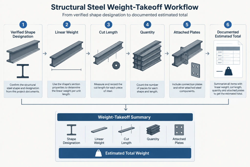 Reading Steel Shape Designations: Where Weight per Foot Appears—and Where It Does Not structural steel illustration