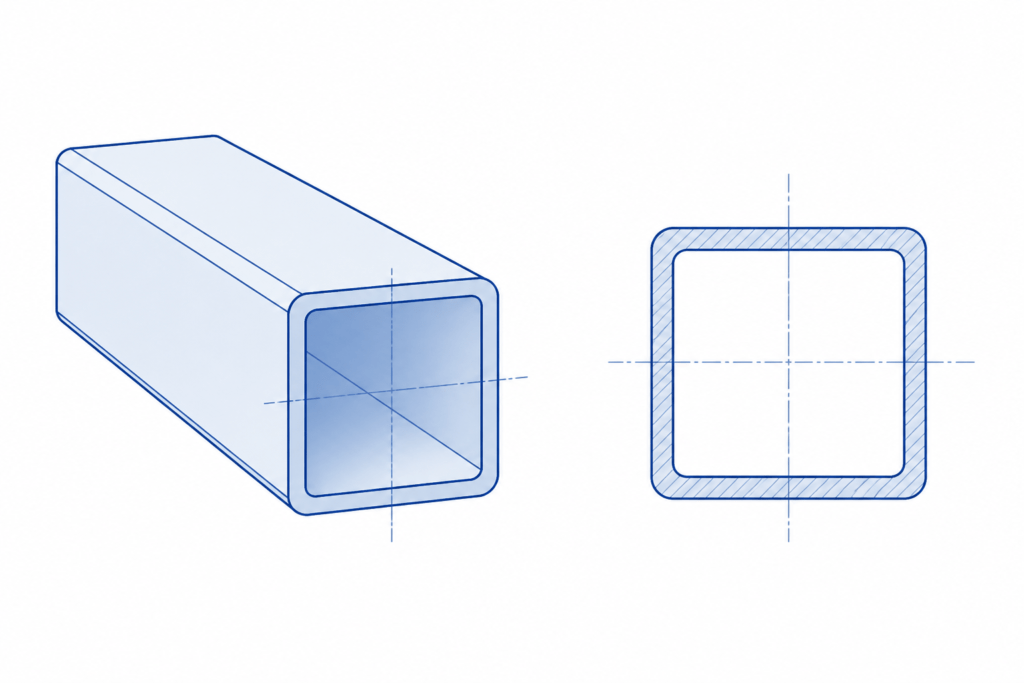 RHS 160x90x5 engineering illustration