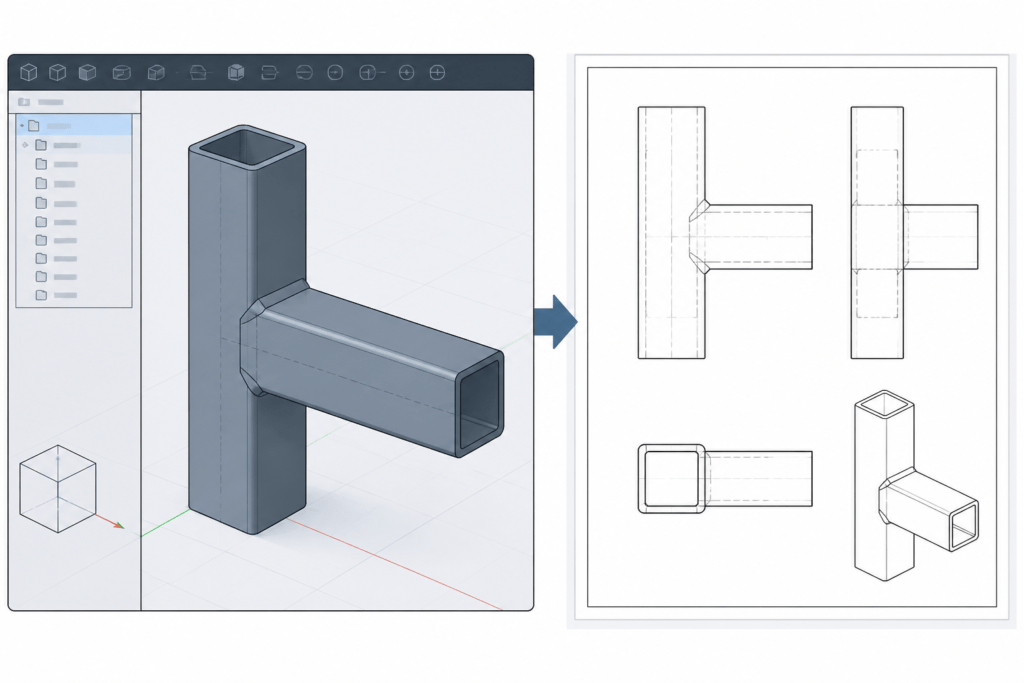 RHS 160x90x5 engineering illustration
