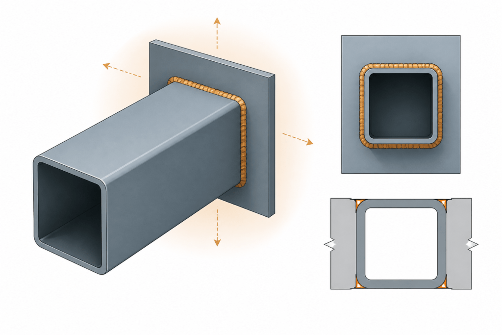 SHS 150x150x7 engineering illustration