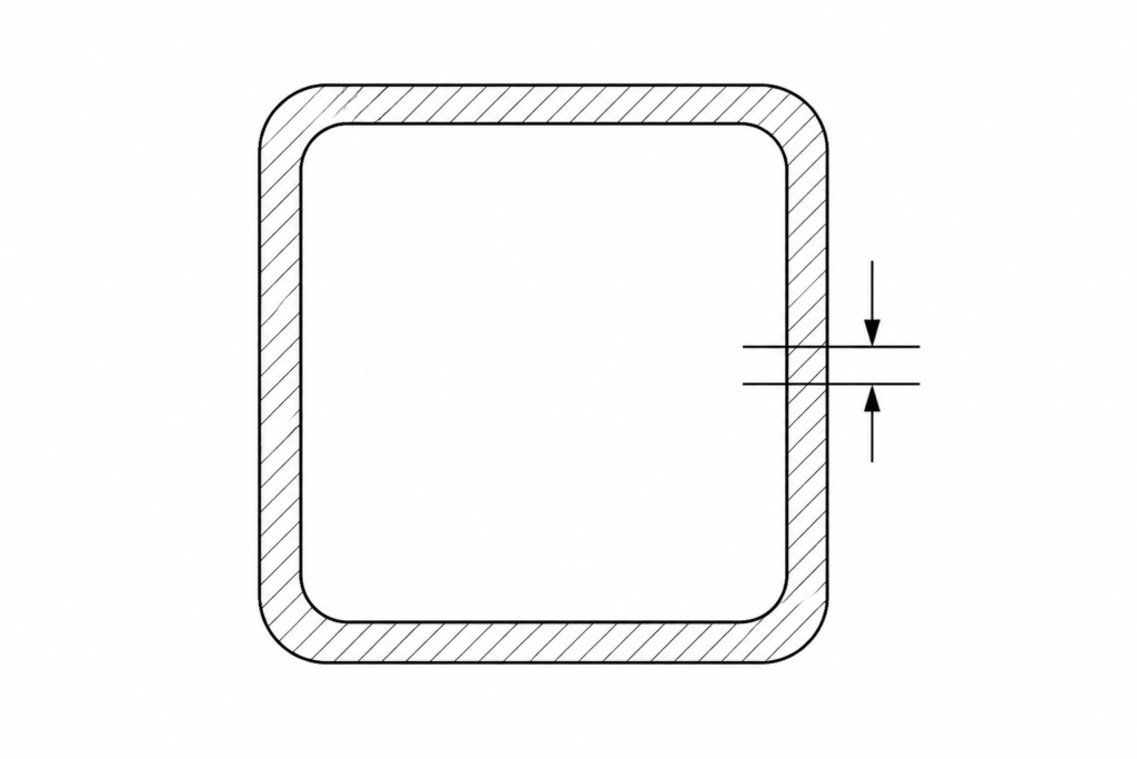 SHS 70x70x7 engineering illustration