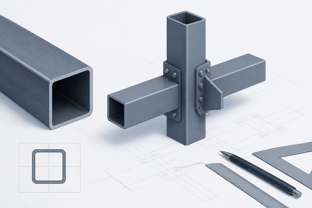 SHS 70x70x7 engineering illustration