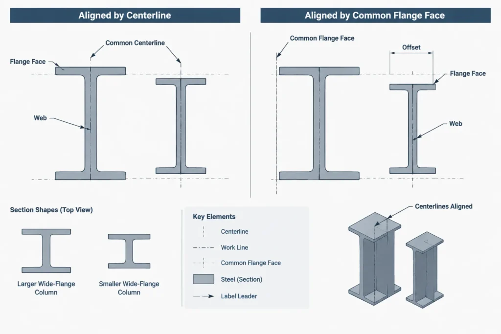 Steel Column Splice Detailing: Elevations, Alignment, and Drawing Coordination structural steel illustration