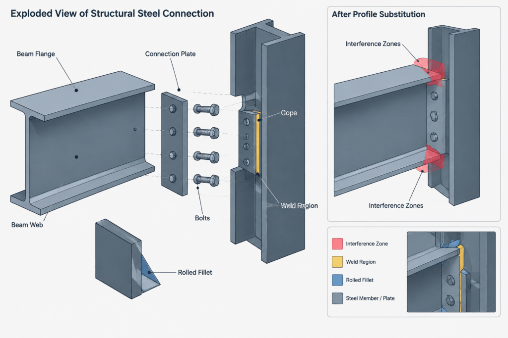 Steel Shape Substitution Checklist: What to Recheck When a Member Size Changes structural steel illustration
