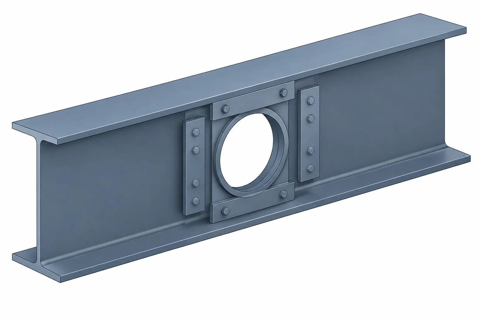 Structural Steel Beam Web Openings: Coordination, Reinforcement, and Detailing structural steel illustration
