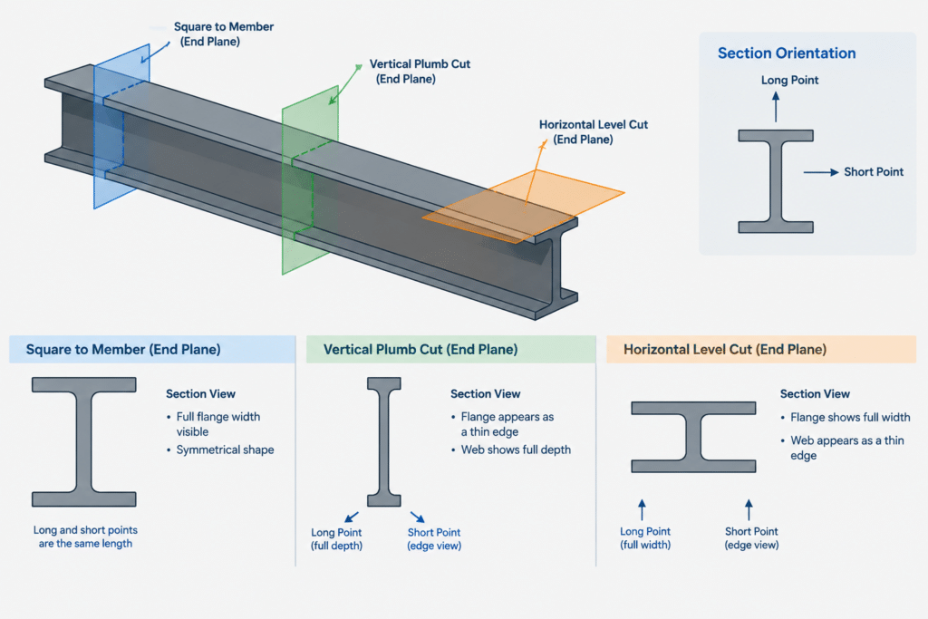 True Length vs. Plan Length for Sloped Steel Members: A Detailing and CAD Guide structural steel illustration