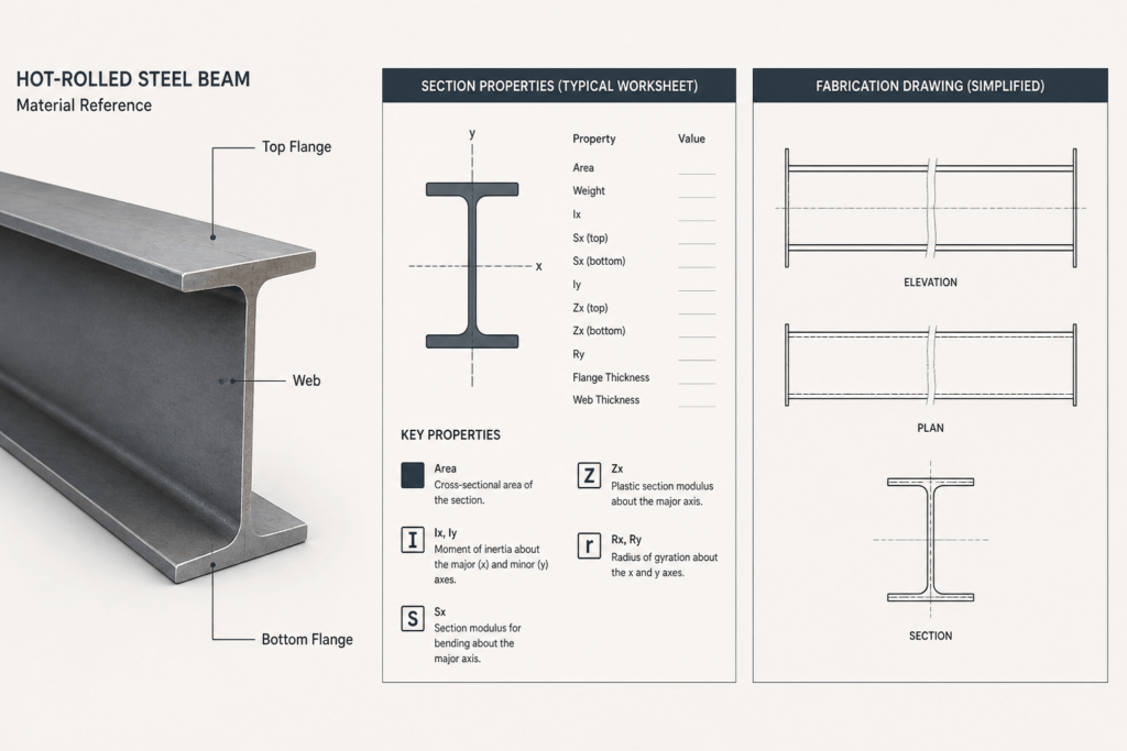 UB 254x102x22 engineering illustration