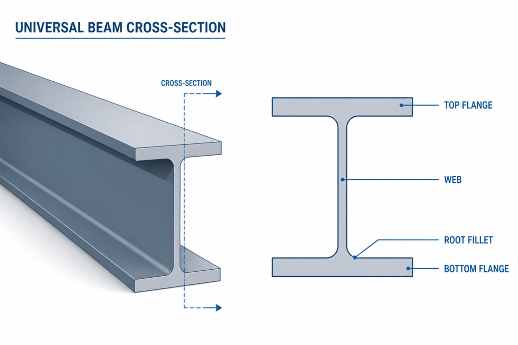 UB 305x165x40 engineering illustration