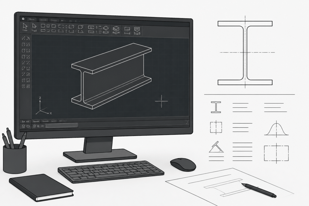 UB 305x165x40 engineering illustration