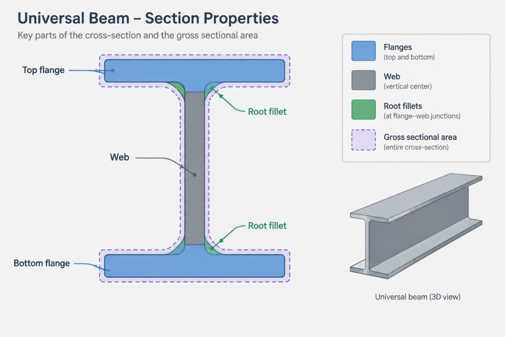 UB 406x178x74 structural steel illustration
