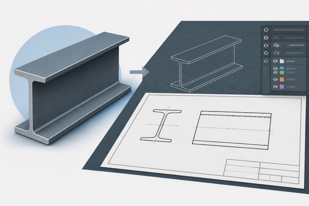 UB 533x210x122 engineering illustration