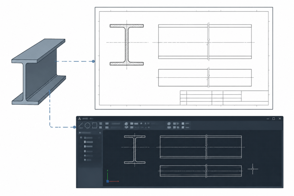 UB 838x292x176 engineering illustration