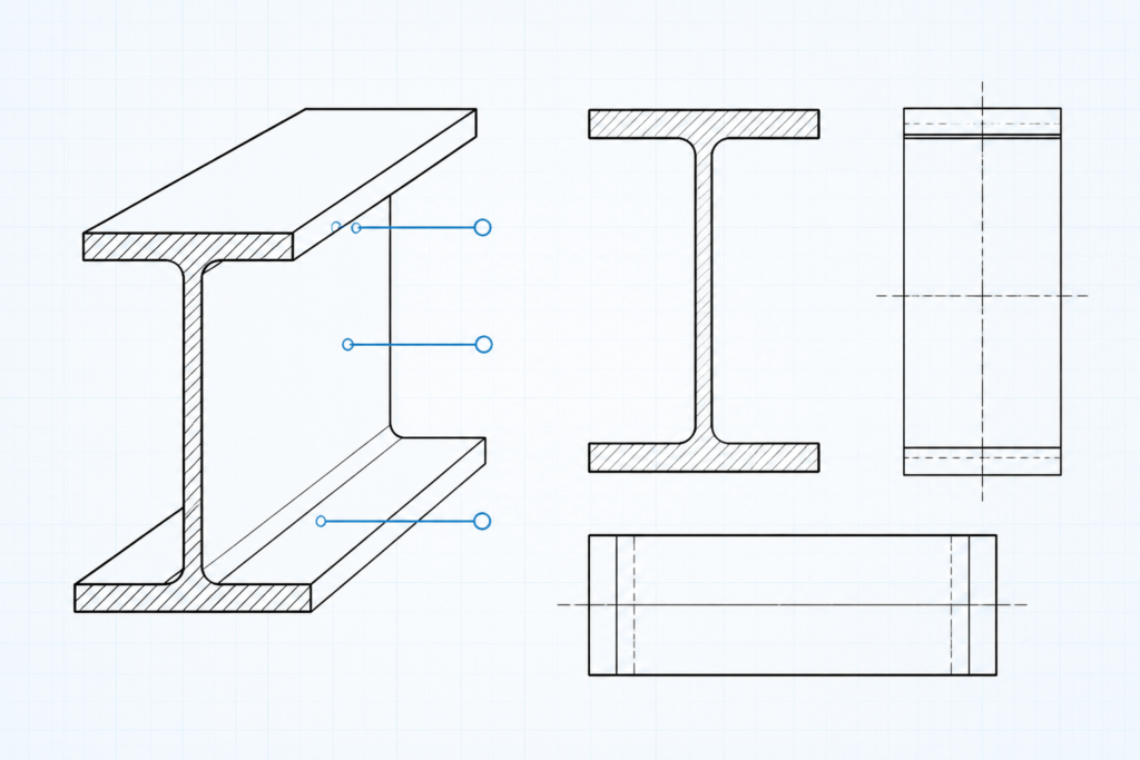 UB 914x305x345 engineering illustration