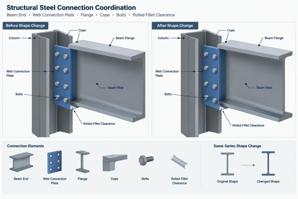 Why W-Shapes in the Same Nominal Depth Series Do Not Line Up structural steel illustration