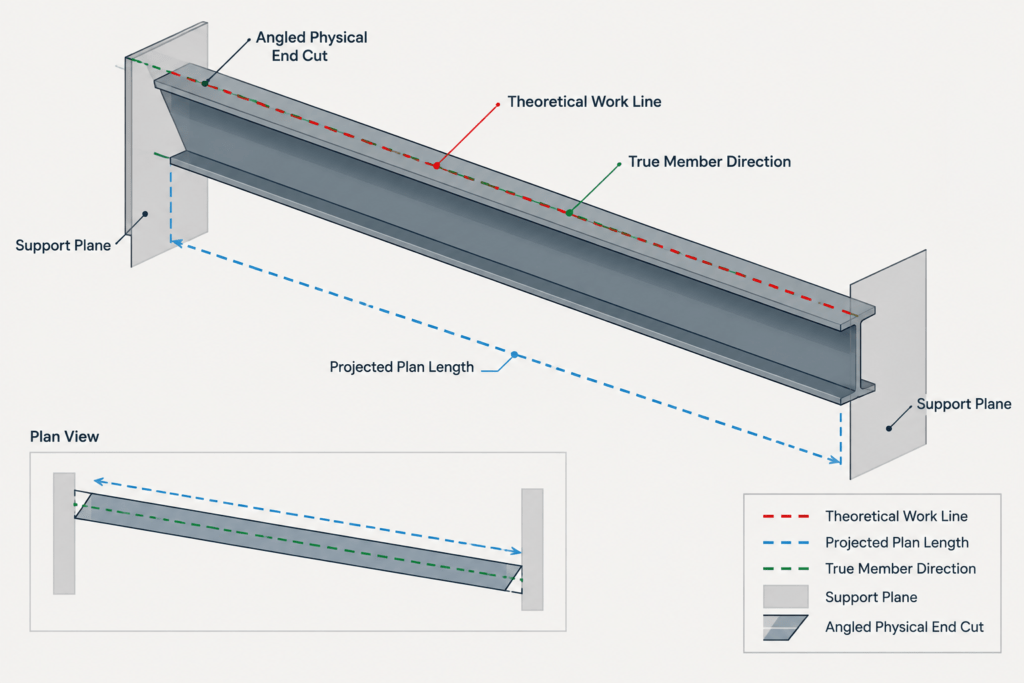Work Points, Member Centerlines, and Setbacks in Structural Steel Detailing structural steel illustration