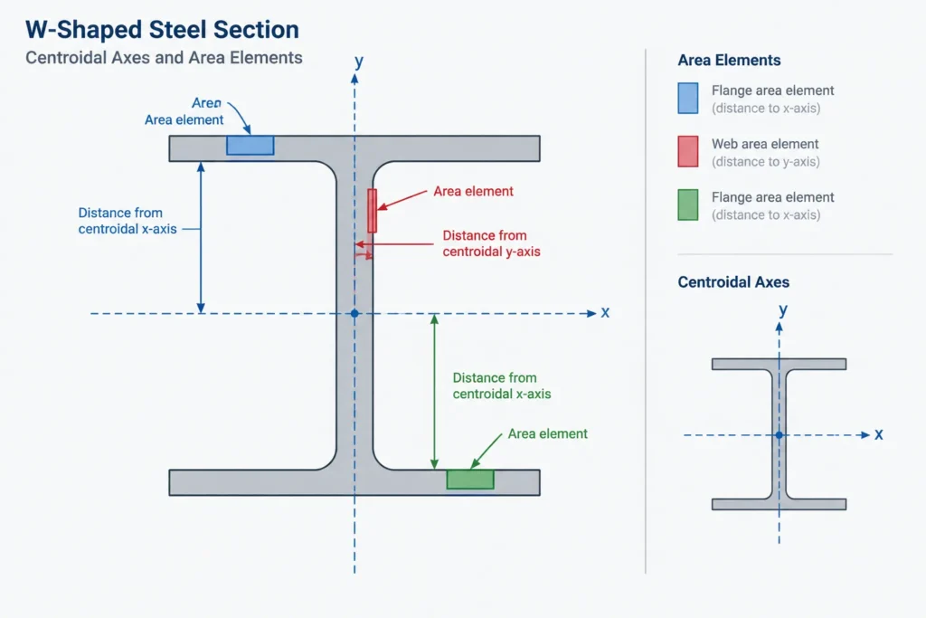 Area Moment of Inertia vs. Mass Moment of Inertia in Structural Steel structural steel illustration