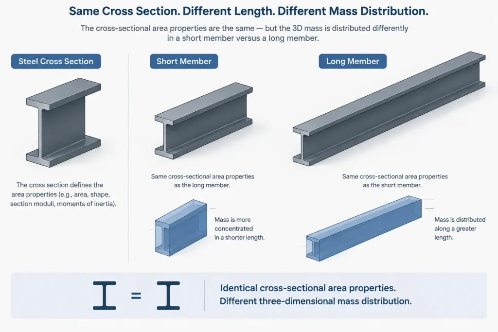 Area Moment of Inertia vs. Mass Moment of Inertia in Structural Steel structural steel illustration